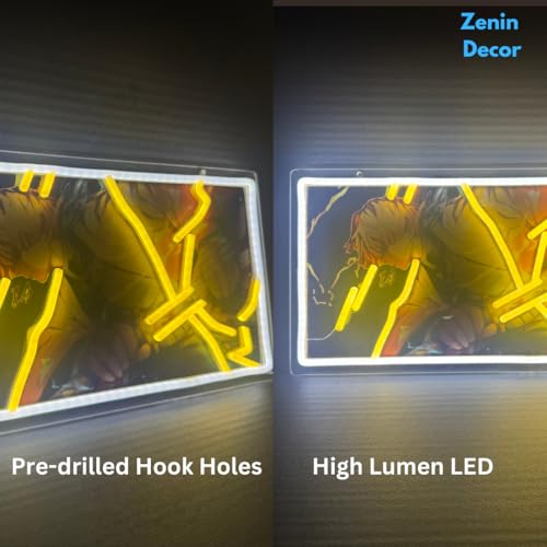 Zenin Decor | LED Slayer Of Demons Wall Art - Zenetsu - Handmade - Decorations - Japanese Display Backgrounds - Peripherals, Dorm Bedroom, Game Room