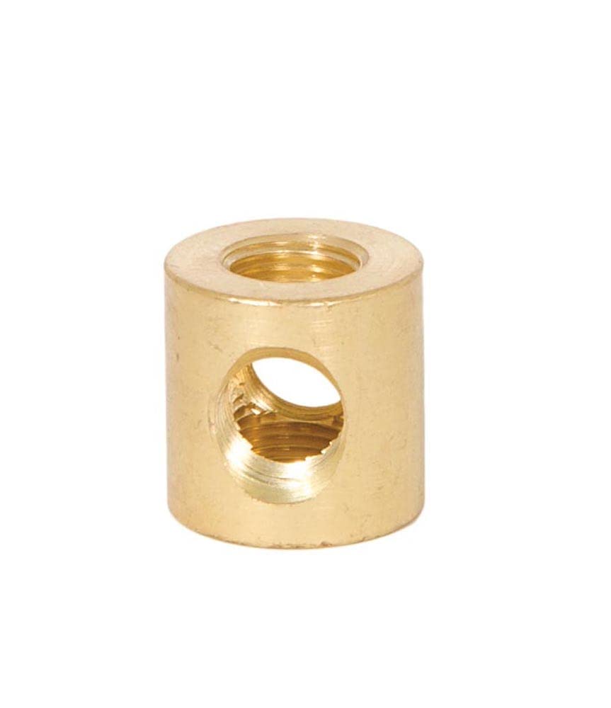 B&P Lamp® 4-Way Brass Arm Back, All Holes Tapped 1/8IP, 3/4 Inch Height by 3/4 Inch Diameter, Unfinished