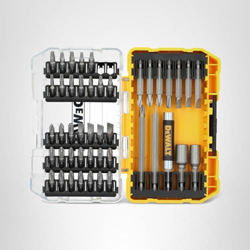 DEWALT Screwdriver Bit Set with Tough Case, 45-Piece (DW2166), Grey/Silver Screwdriving Set with Tough Case