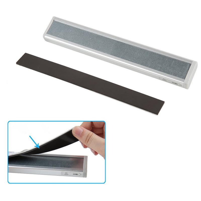 RecDec 4-Pack Magnetic Strip Replacement for Under Cabinet LED Lights, Adhesive Mount Holder for Motion Sensor Cupboard, Closet, Sink