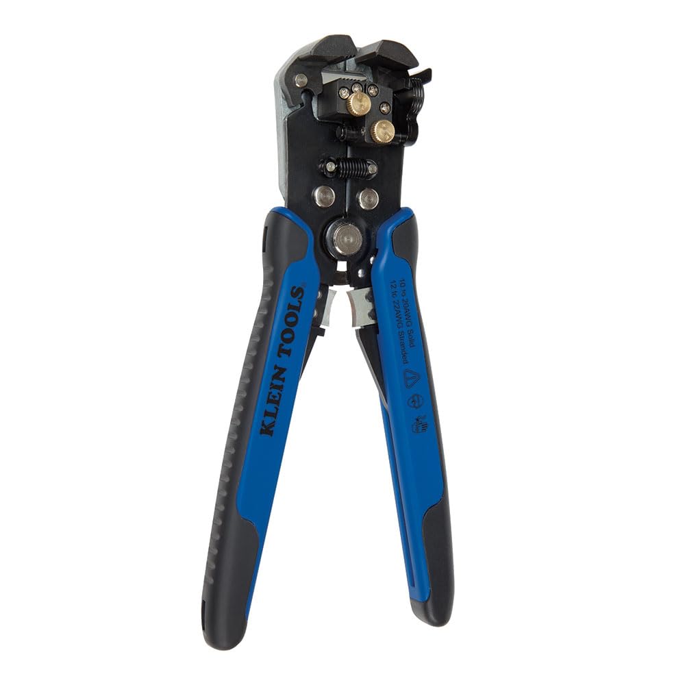 Klein Tools 11061 Self-Adjusting Stripper / Cutter, Heavy Duty, for 10-20 AWG Solid, 12-22 AWG Stranded, and Romex Wire 12/2 and 14/3