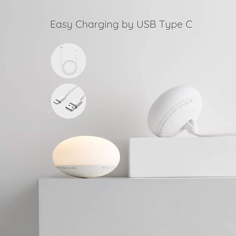 **EASZZZ Baby Night Light Nursery Lamp for Breastfeeding, Soft BPA-Free Silicone Touch Light, Eye-Caring, Flip Design, Stepless Dimming (1-Pack)**