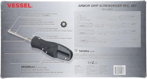 VESSEL ARMOR GRIP Screwdriver 8PC. Set (JISDRIVE) No.550A8PTU (Previous)
