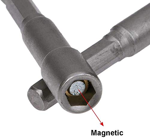 10pcs Bestgle 1/4'' Hex Shank Magnetic Power Nut Driver Bit Sets, Quick Change Socket Nut Impact Driver Adapter Imperial Size 1/4"