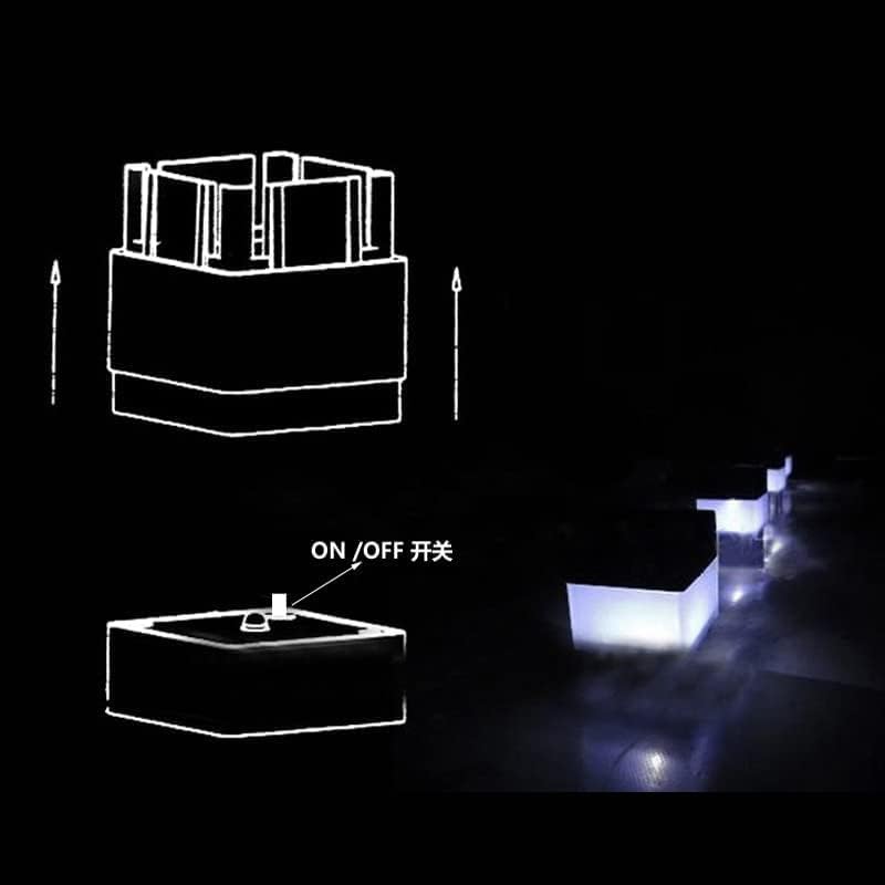 TERBBU Solar LED Fence Post Cap Light 2x2 Inch (5x5cm) - for Wrought Iron, Aluminum & Garden Fences, Waterproof Outdoor Solar Lights(White Light) (12)