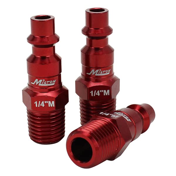 Milton ColorFit Coupler & Plug Kit - (M-Style, Red) - 1/4" NPT, (7-Piece)