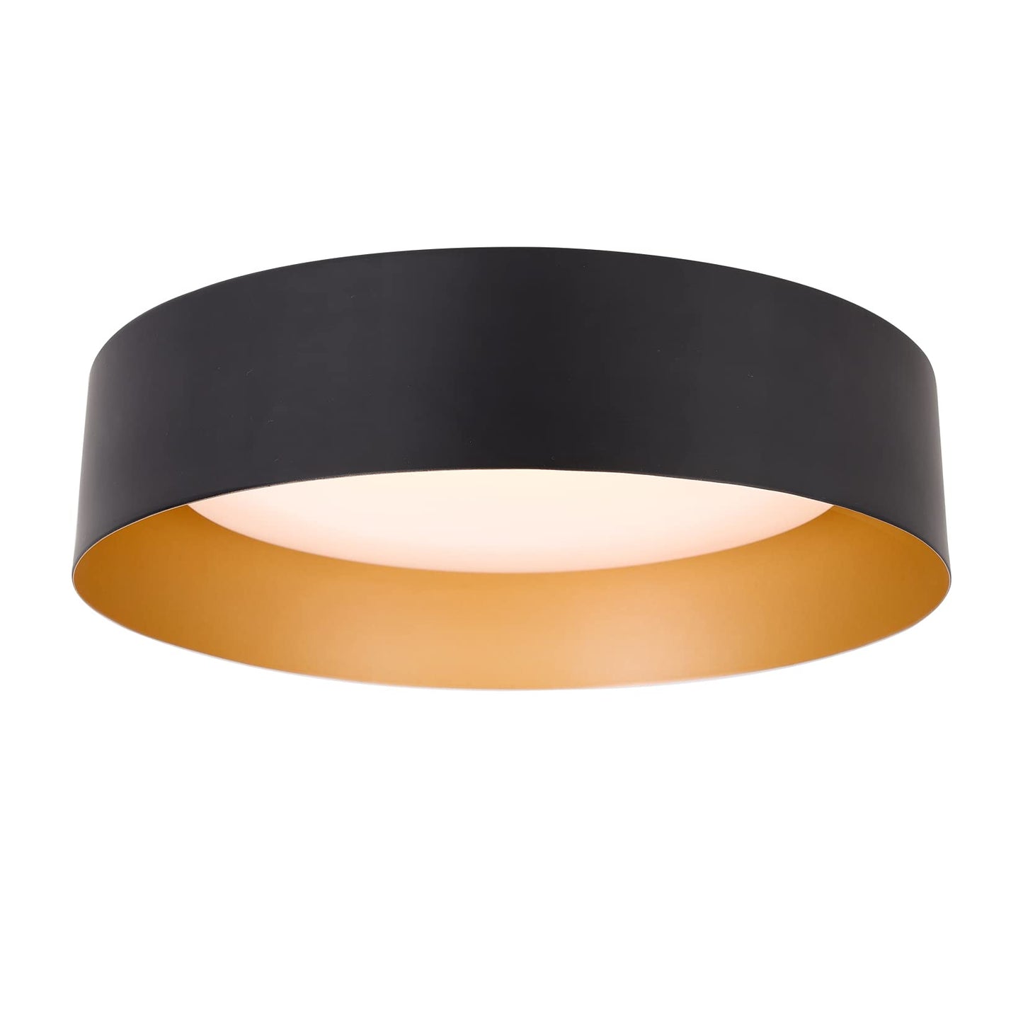Bargeni 12.5" LED Flush Mount Ceiling Light, Matte Black & Gold, 18W Dimmable 3000K Warm White, Indoor Outdoor Bedroom Hallway