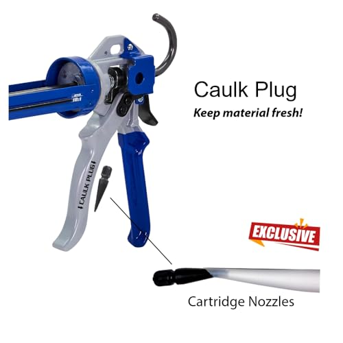 Newborn 250 Super Smooth Rod Revolving Frame Caulking Gun, 1/10-Gallon Cartridge Capacity, 18:1 Thrust Ratio