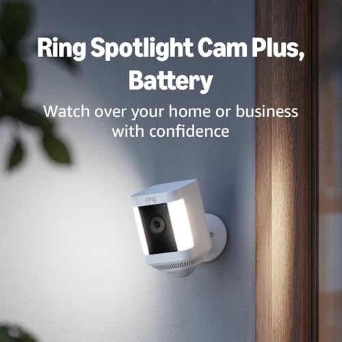 Like-New Ring Spotlight Cam Plus Battery 2022 | HD Security Camera, Two-Way Talk, Color Night Vision & Siren, White