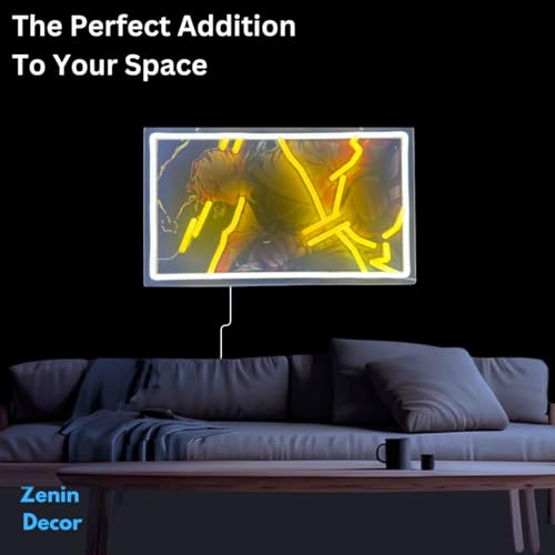Zenin Decor | LED Slayer Of Demons Wall Art - Zenetsu - Handmade - Decorations - Japanese Display Backgrounds - Peripherals, Dorm Bedroom, Game Room
