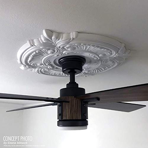 Ekena Millwork CMP22AT Attica Thermoformed PVC Ceiling Medallion (Fits Canopies up to 7 3/4"), 22"OD x 3 1/2"ID x 1"P