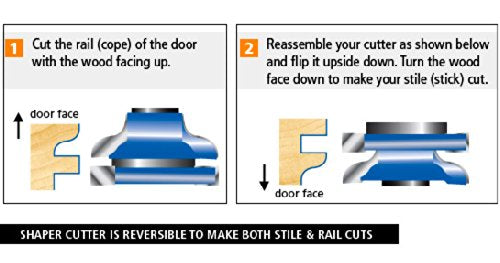 Amana Tool - SC589 Carbide Tipped 3-Wing Ogee Reversible Stile & Rail 2-13/32 x 1 2 &3