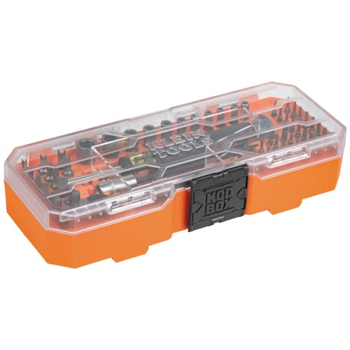 Klein Tools 32787 64-Piece Micro-Ratchet Bit Precision Driver Set with Modular Case, Magnetic, Precision, Standard Bits and Nut Drivers