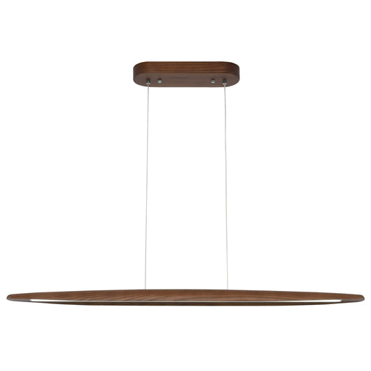 **YISDESIGN 39" Wood Linear LED Pendant Light, Dimmable 24W Hanging Island Fixture for Dining Room, Kitchen, Bar, Walnut Finish**