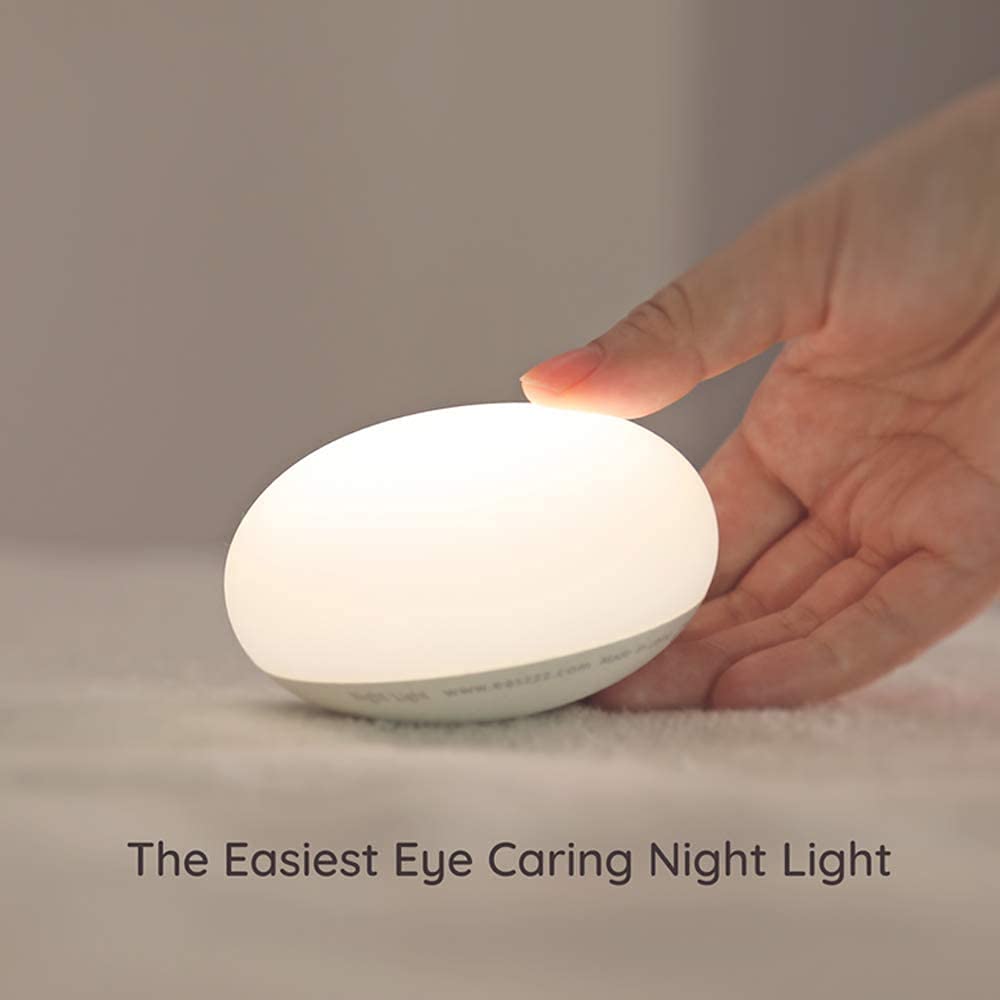 **EASZZZ Baby Night Light Nursery Lamp for Breastfeeding, Soft BPA-Free Silicone Touch Light, Eye-Caring, Flip Design, Stepless Dimming (1-Pack)**