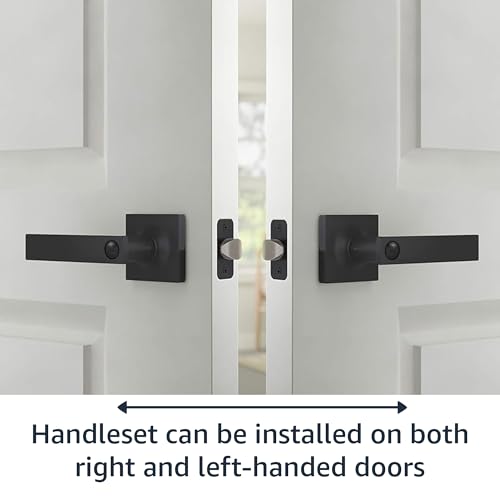 Amazon Basics Contemporary Stamford Door Lever - Privacy- Matte Black, 1-Pack