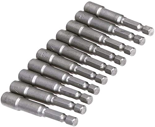 10pcs Bestgle 1/4'' Hex Shank Magnetic Power Nut Driver Bit Sets, Quick Change Socket Nut Impact Driver Adapter Imperial Size 1/4"