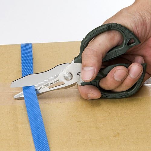 ENGINEER PH-55 Multi-Function 160mm Scissors for Electricians, 4-in-1 Combi Blade – Cuts Carpet, Leather, Wire, Rope & More, Japan