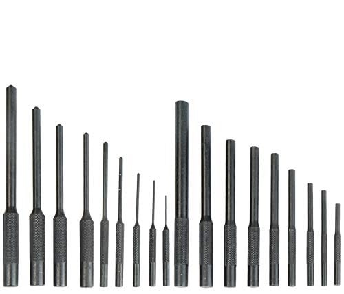 Wheeler Master Roll Pin Punch Set with Dual Sided Hammer, Roll Pin Punches and Starters, Storage Case for Gunsmithing, silver