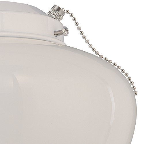 Westinghouse 7785300 LED Schoolhouse Indoor/Outdoor Ceiling Fan Light Kit, White Finish with White Opal Glass