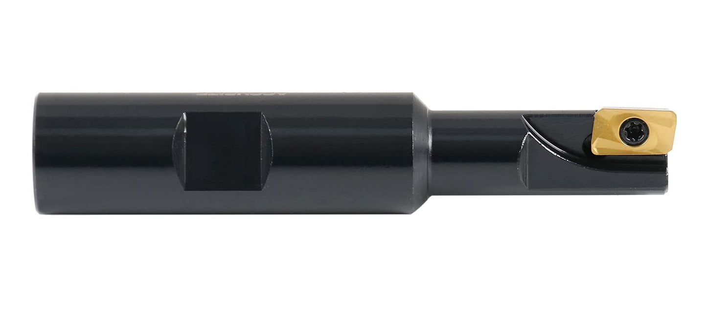 Accusize Industrial Tools 1/2'' 90 Deg Square Shoulder Indexable End Mill with Carbide Apkt11T3 Inserts, 0056-0913