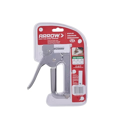 Arrow JT21CM Professional Light Duty Staple Gun for Upholstery, Crafts, Office, Fits 1/4", 5/16”, or 3/8" Staples