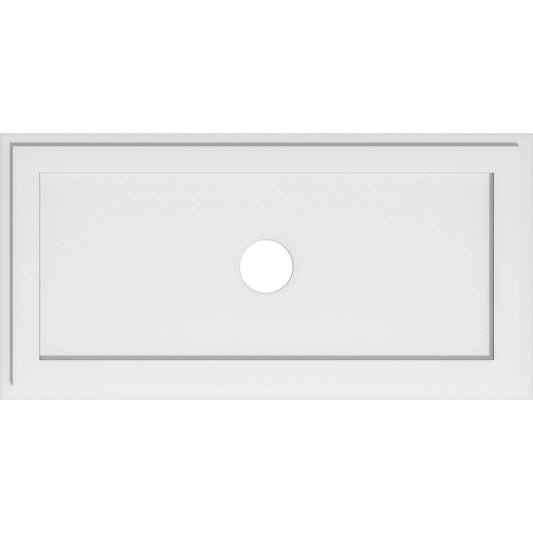 Ekena Millwork CMP40X20RE-04000 Rectangle Architectural Grade PVC Contemporary Urethane Ceiling Medallions 40"W x 20"H x 4"ID x 14"C x 1"P