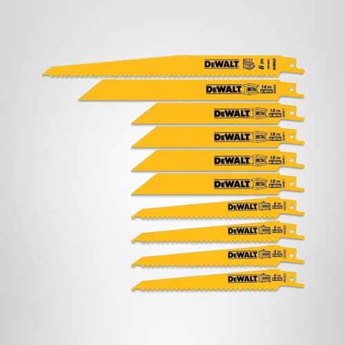 DEWALT Reciprocating Saw Blades, 10 Piece Combination Set, Various Sizes (DW4898)