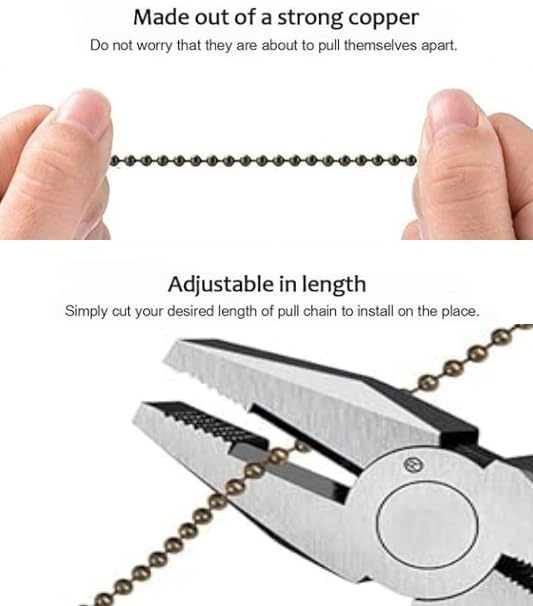 LuoQiuFa 2Pcs Ceiling Fan Pull Chains Pendant Pull Chain Extension Ceiling Fan Chain Extender for Ceiling Light Lamp Fan Chain (Brown)