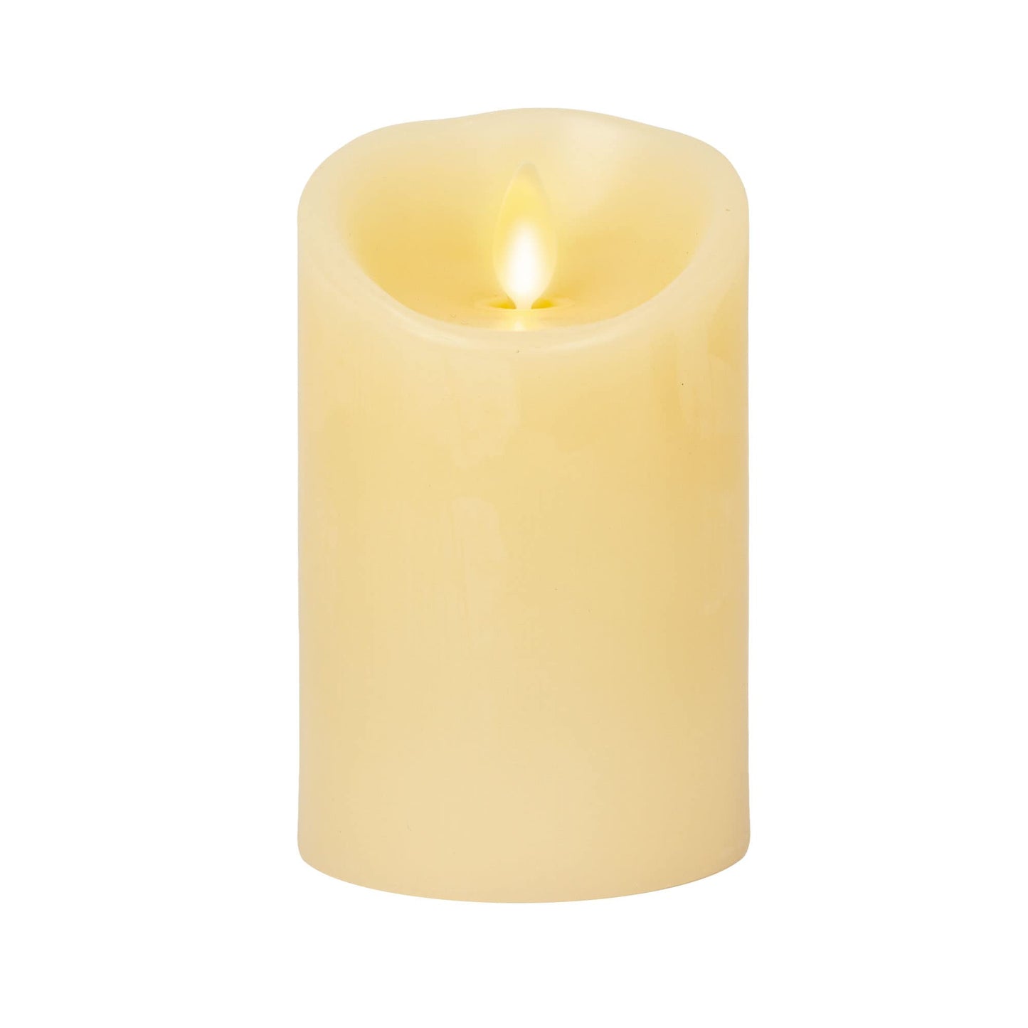 Luminara Flameless LED Pillar Candle, Ivory Real Wax, Realistic Flickering Moving Flame, Battery Operated Indoor Home Décor, 3" x 4.5" (Pack of 1)