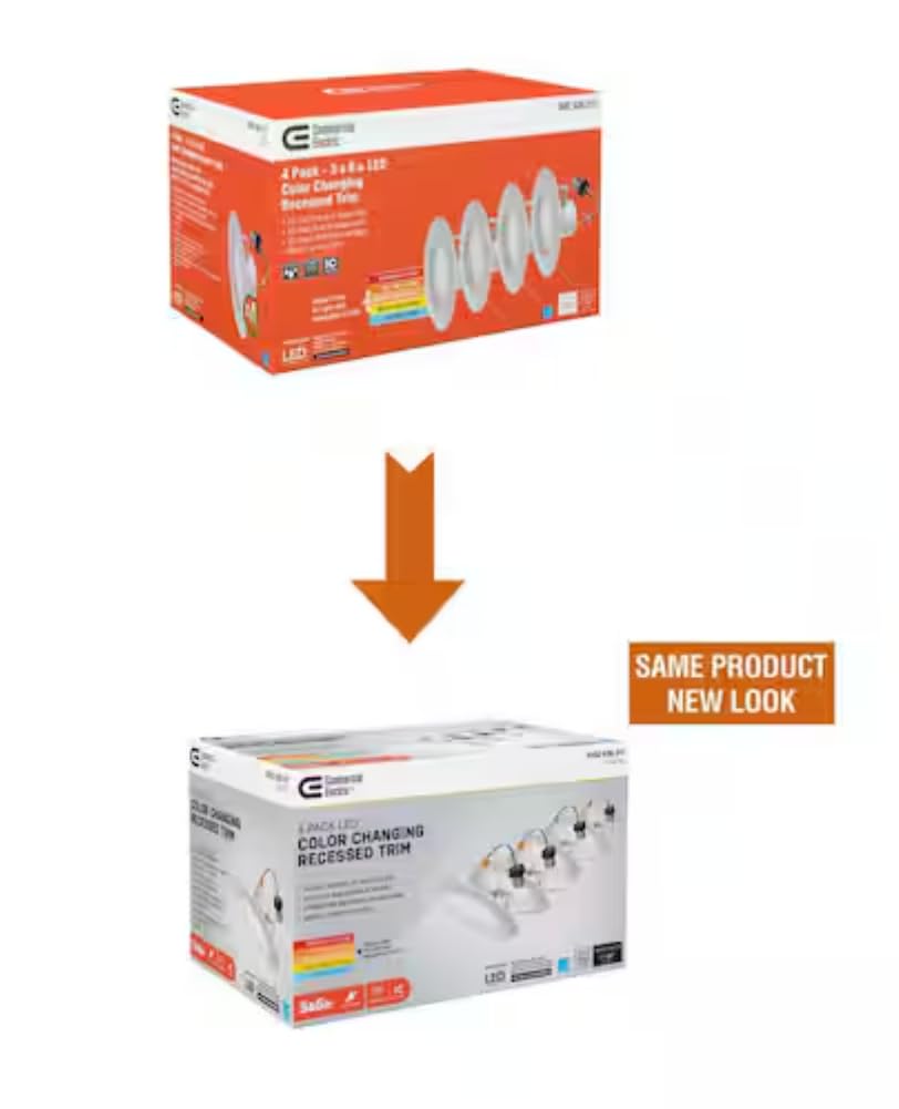 Commercial Electric 5/6 in. Matte White Integrated LED Recessed Trim 5-Ways Color Changing with Switch