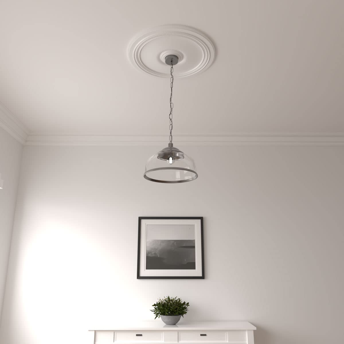 Ekena Millwork CM24DI Diane Ceiling Medallion, 24"OD x 3 5/8"ID x 1 1/4"P (Fits Canopies up to 6 1/4"), Factory Primed
