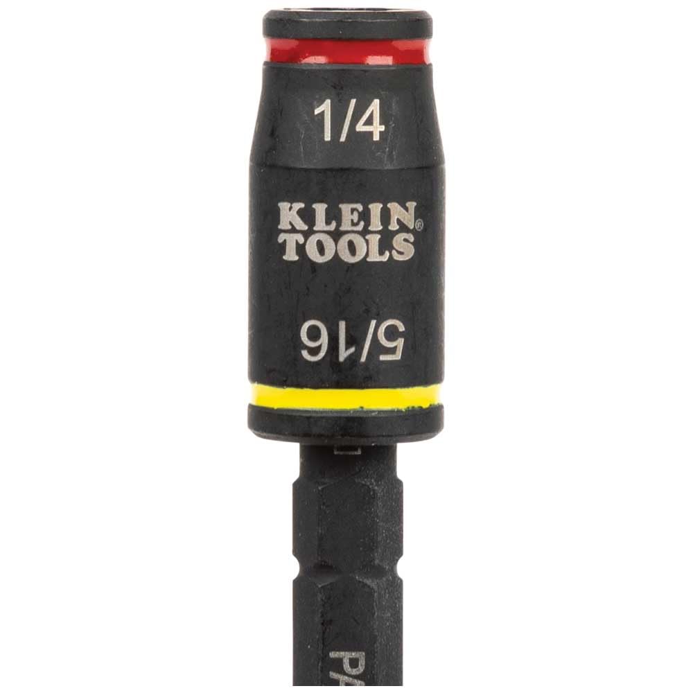 Klein Tools 32767 Impact Driver, SAE 3-in-1 Impact Socket and Bit Holder, Flip Socket with 1/4-Inch and 5/16-Inch Hex Drivers, 5-Inch Length