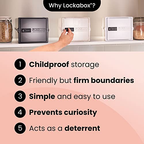 Lockabox One™ | Premium Lock Box | Medium Combination Lock Box For Food, Medicine & Home Safety | External Size 12 x 8 x 6.6 inches (Crystal)