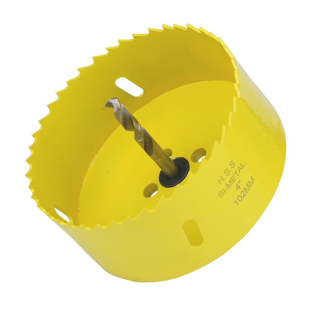 JIECHENG 4" Bi-Metal Hole Saw with Arbor Mandrel – Deep Cutting for Wood, Drywall, Plywood, Metal, Aluminum, Brass, Copper, Zinc, Tin