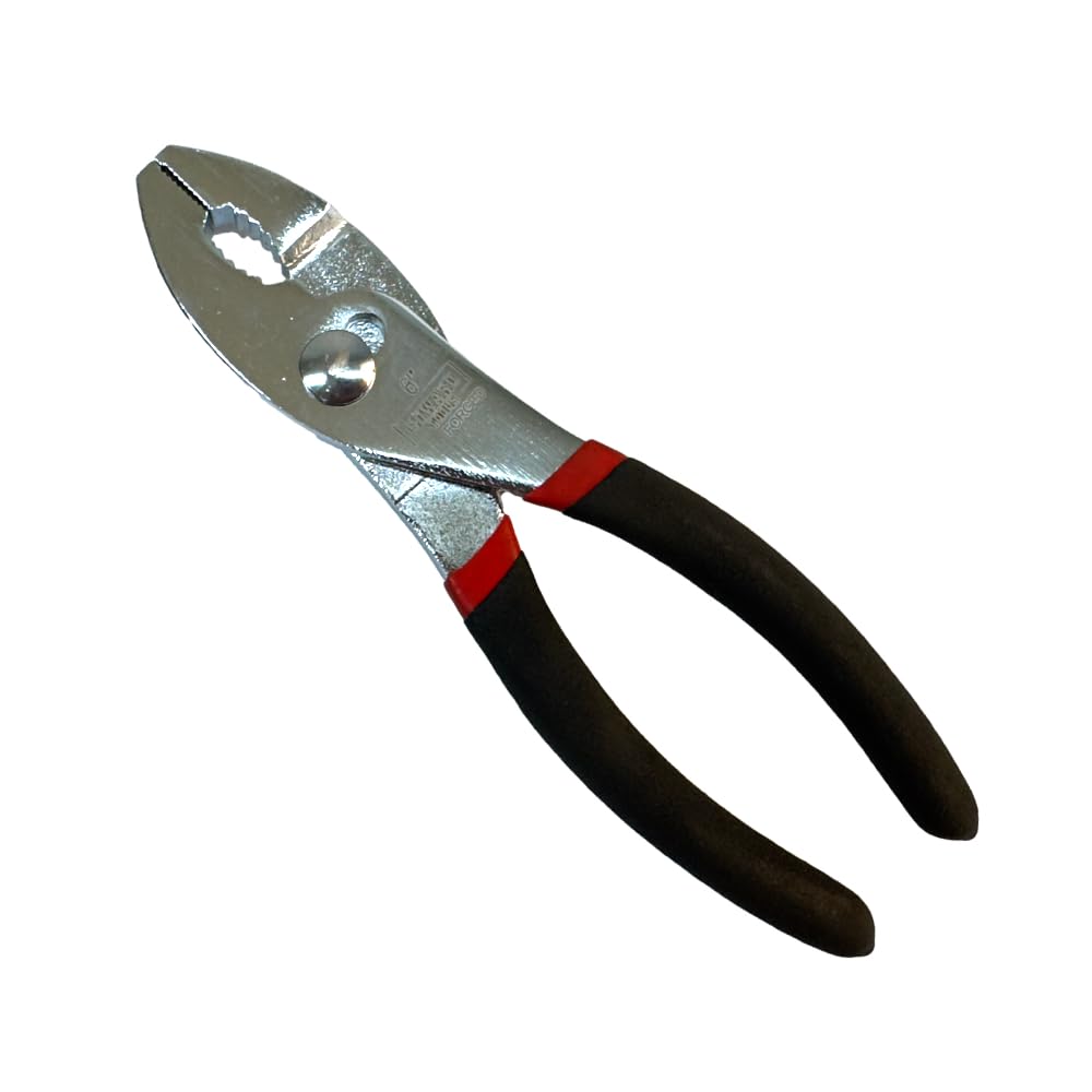 Edward Tools 6” Slip Joint Pliers – Heavy Duty Carbon Steel, Rubber Grip, Fine & Coarse Teeth, Rust-Resistant Finish