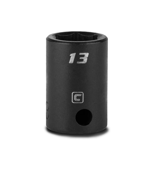Capri Tools 13 mm Shallow Impact Socket, 3/8-Inch Drive, 6-Point, Metric