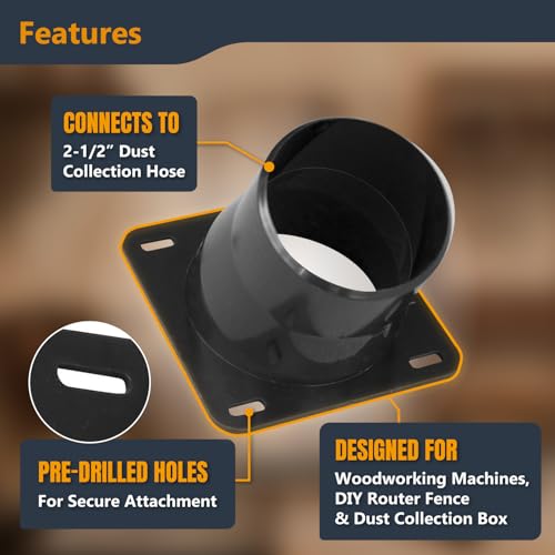 POWERTEC 70124 Universal Dust Port, 2-1/2"