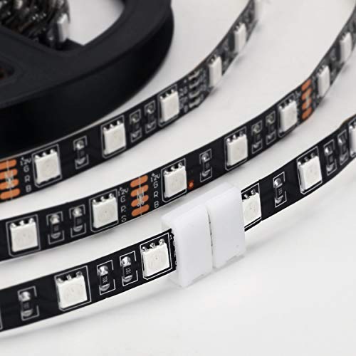 WENHSIN 10Packs 4-Pin RGB LED Light Strip Connectors 10mm Unwired Gapless Solderless Adapter Terminal Extension
