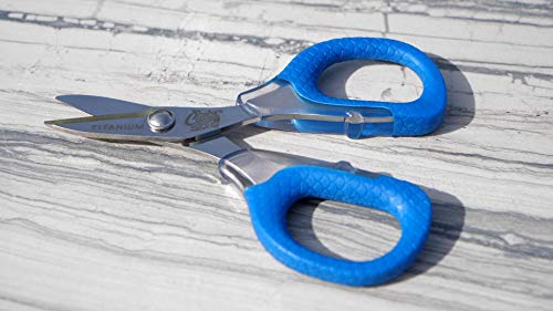 CUDA 5.5" Large Braid Shears – Heavy-Duty Fishing Line Cutter for Braid, Mono & Fluorocarbon, Dual Serrated Blades, Non-Slip Comfort Grip