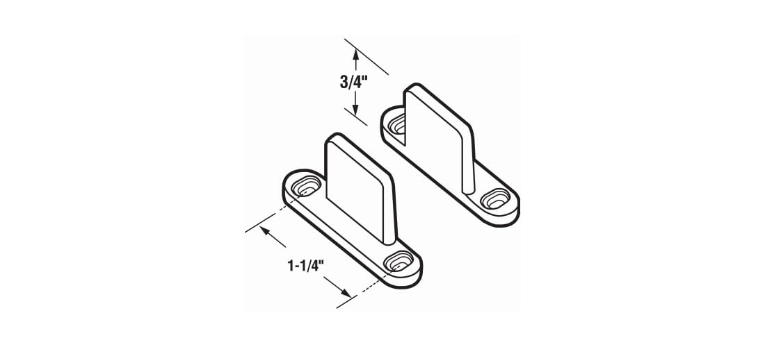 Prime-Line N 6567 Nylon, By-Pass Door Floor Guide (2 Pack)