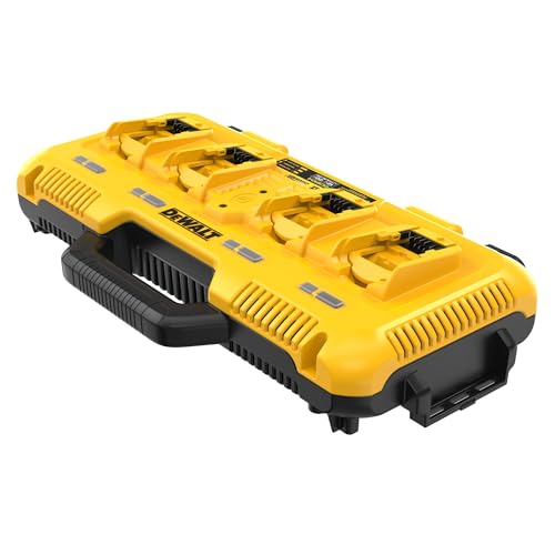 DEWALT Battery Charger for 12V MAX, 20V MAX and FLEXVOLT 20V/60V MAX Batteries, 8 Amp, 4 Port Simultaneous Fast Charging Station (DCB104)