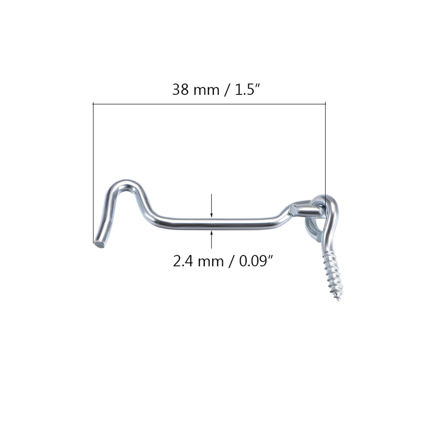 ZXUEZHENG 4Pcs 1.5 inches Cabin Hook Eye Latch Gate Door Swivel Window Door Hook with Mounting Screws