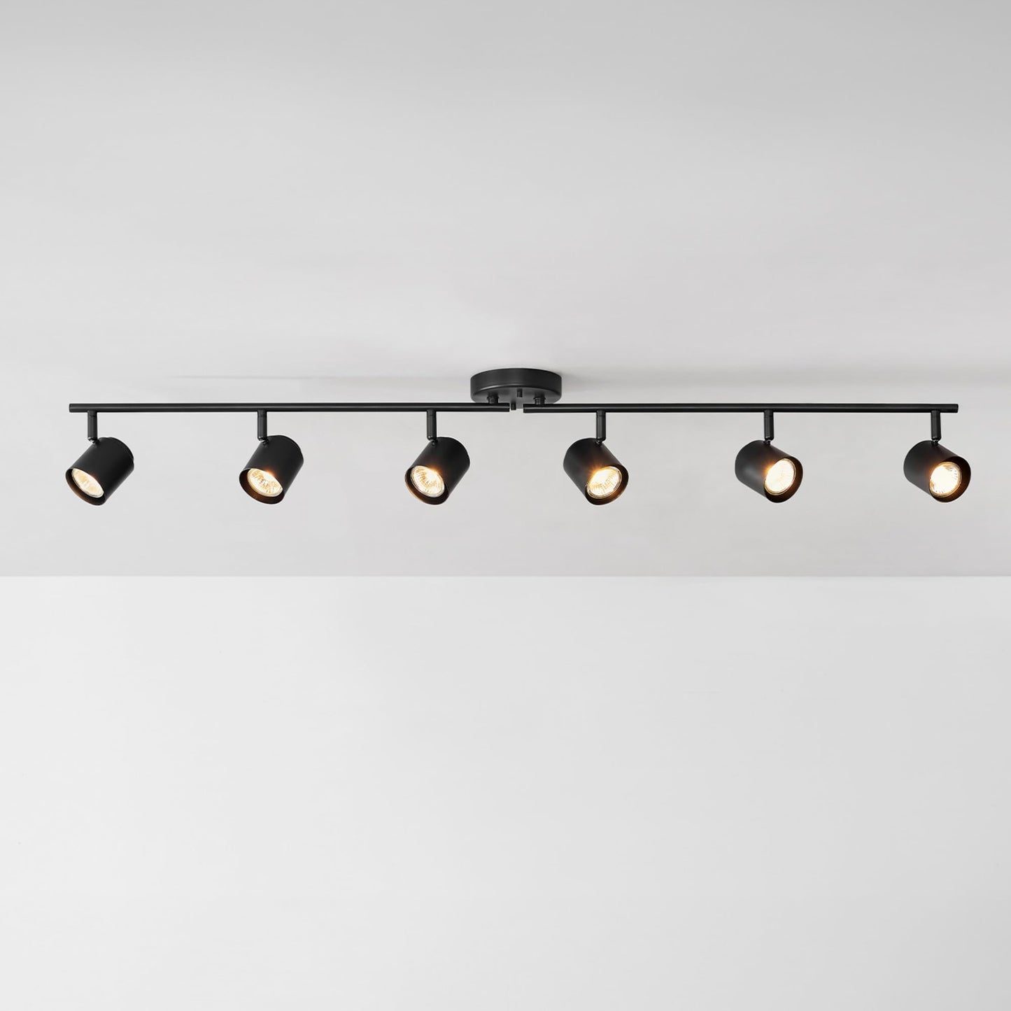 GLOBE Electric 64000167 47" 6-Light Foldable Track Lighting, Matte Black, Pivoting Track Heads, Ceiling Light, Home Improvement