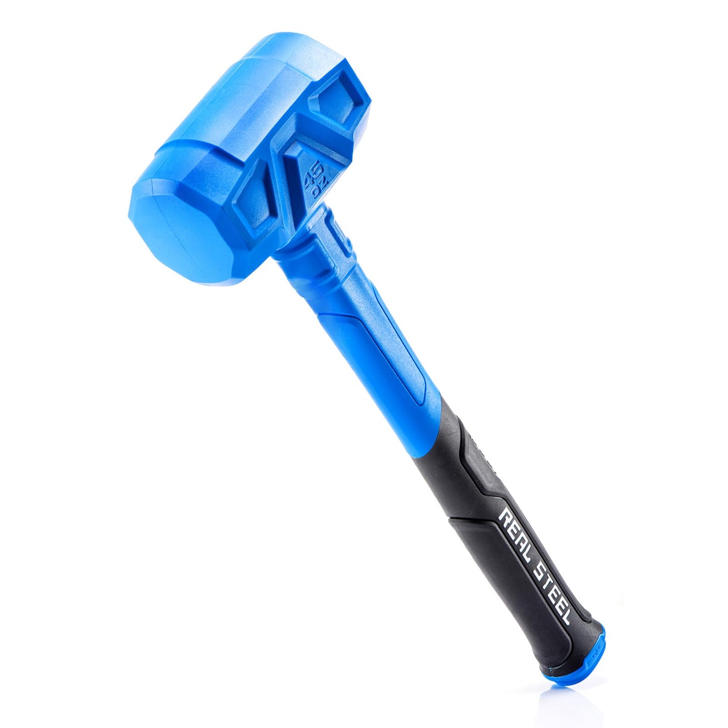 REAL STEEL 45 Oz Dead Blow Hammer – Rubber Mallet, Non-Marring & Spark-Resistant, Steel Shot-Filled Head for DIY, Auto, Furniture
