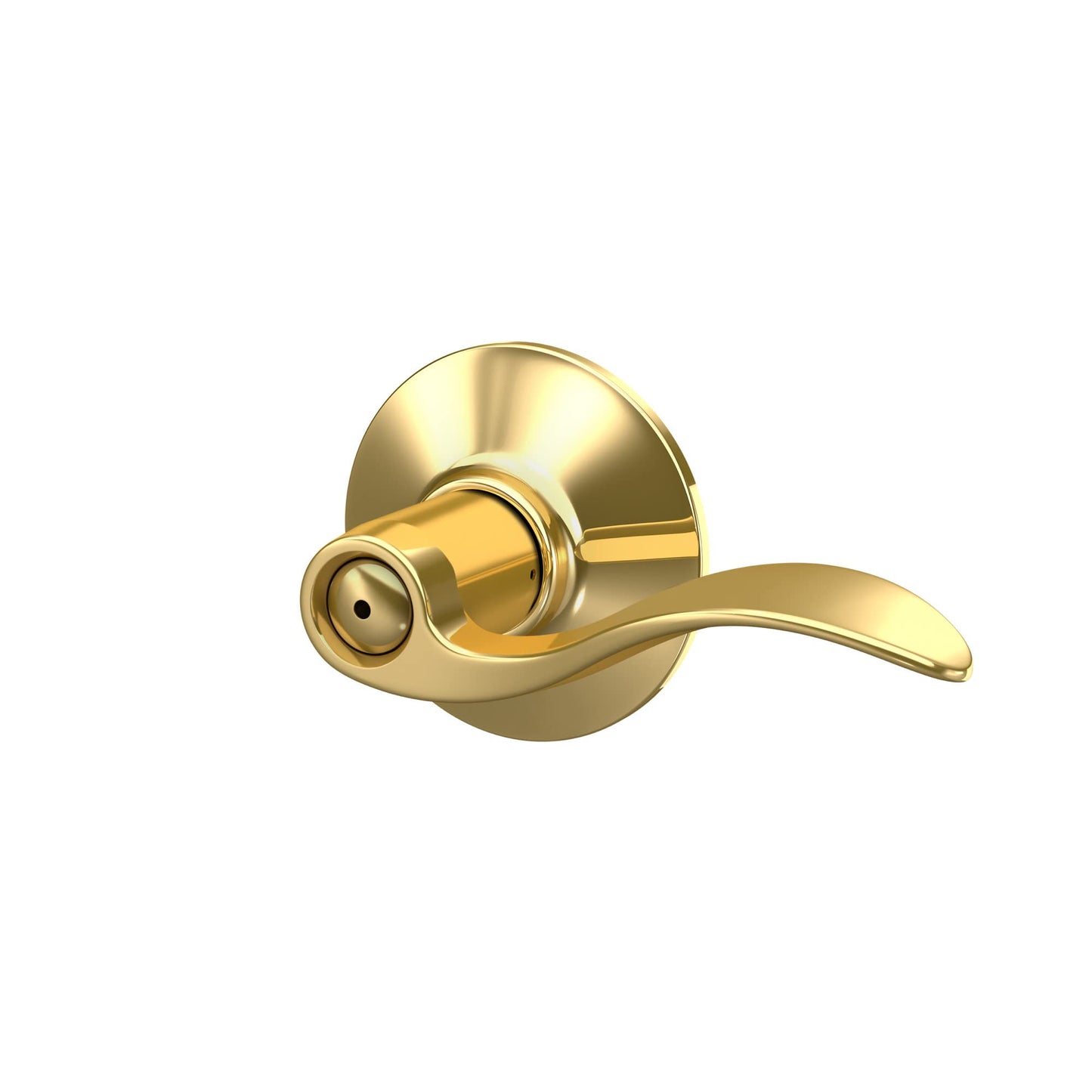 Schlage F40 V ACC 605 Accent Door Lever, Bed & Bath Privacy Lock, Bright Brass