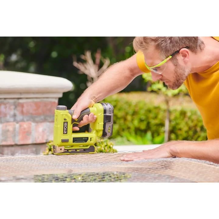Ryobi 18-Volt ONE+ Cordless Compression Drive 3/8 in. Crown Stapler (Tool Only) P317