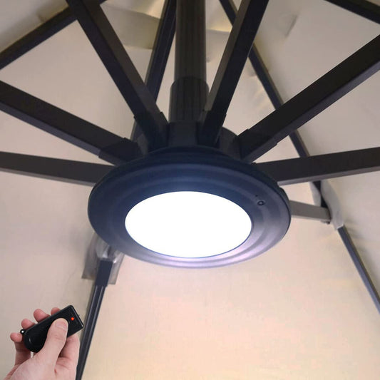 Happetite Rechargeable Umbrella Lights with Remote, 3 Brightness Modes for Offset Patio Umbrellas, Outdoor & Garden, Black