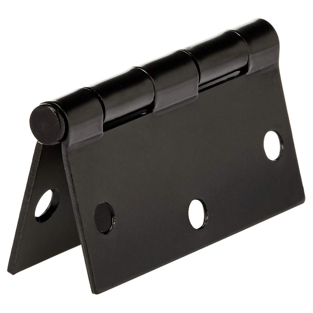 Amazon Basics Interior Door Hinge, Square, 3.5 x 3.5 Inch, Matte Black - Pack of 12