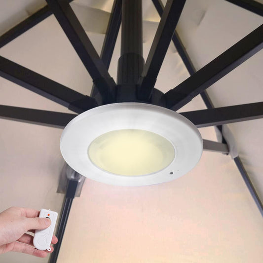 Happetite Rechargeable Umbrella Lights for Patio | Warm White, 3 Brightness Modes, Remote Controlled, Battery Operated for Outdoor & Garden